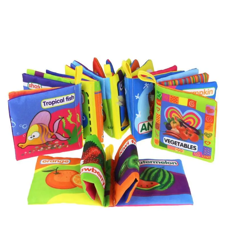 Baby Soft Cloth Books Rattles Newborn Stroller Book Toy Kids Early Educational Toys Bayi Buku Mainan