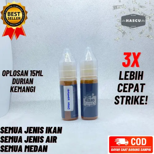 STRIKE KILAT SI PALING GACOR! Umpan Pancing Essen Kojo 15ml Aroma Durian Kemangi Galatama Galapungan Harian Lomba Untuk Semua Jenis Ikan