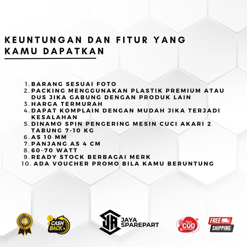 Dinamo Spin Pengering Mesin Cuci AKARI 2 Tabung 7-10 Kg | Dinamo Motor Mesin Cuci 4