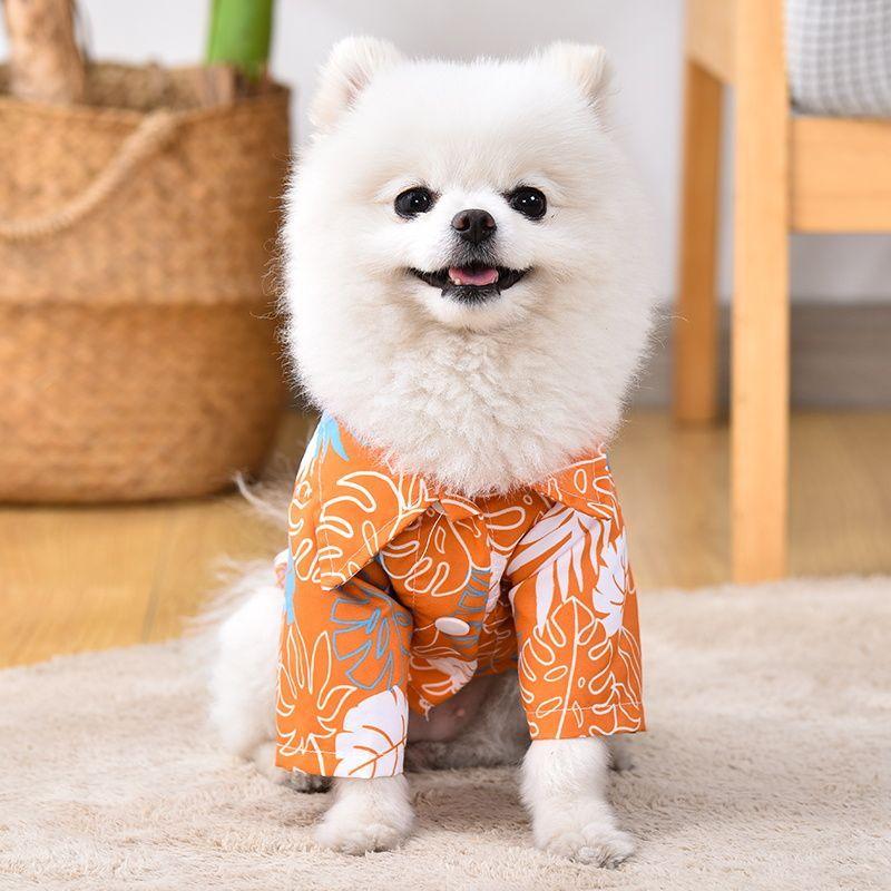 Product Introduction of Fashion Dog Shirt Puppy Breathable Coconut Tree Patern Shirt Cat Vest Chihuahua Yorkie Hawaiian Polo T-Shirts Pet Summer Clothes 39