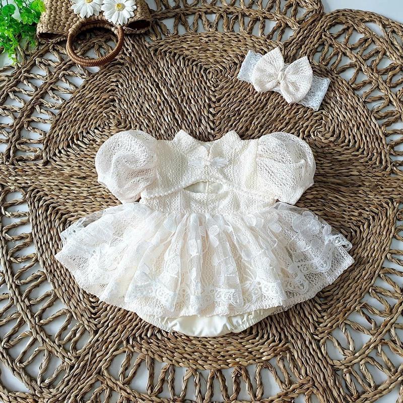 Váy Body rencổ tàu kèm tuban cho bé sơ sinh, thôi nôi, đầy tháng