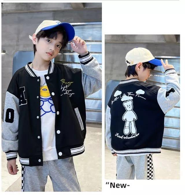 SAN (Gratis Ongkir COD) Adambo Jaket Baseball Anak Fleece Hoodie & Outwear Fashion Wanita 3