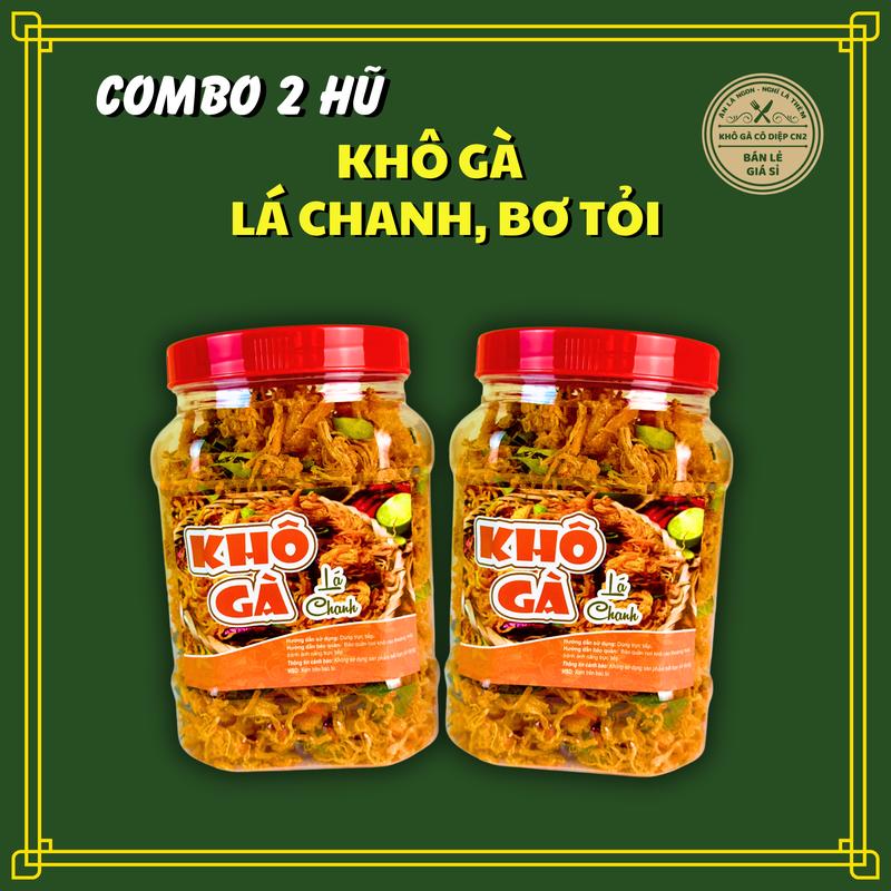 Combo 1Kg Khô gà lá chanh, khô gà bơ tỏi - ĂN VẶT CÔ DIỆP