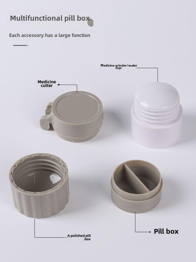 Product Introduction of Pill Crusher,Cutter And Grinder,Safe Cutting Pills,Stainless Steel Blade Pill Cutter,Split Pill Box Grinder,Pill Grinding Split Crush,Travel Size Pill Grinder Healthcare perfume  refill bottle coin  bottle travel bottle  set fifo  squeeze tubs spraying 9