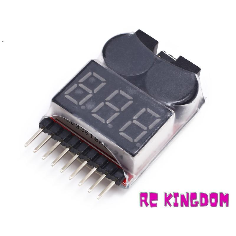Đồng hồ đo pin tích hợp cảnh báo áp thấp pin Lipo Điều khiển từ xa 0