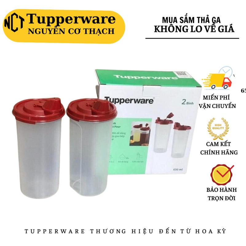 SÉT 2 BÌNH DẦU 650ML TUPPERWARE CHÍNH HÃNG