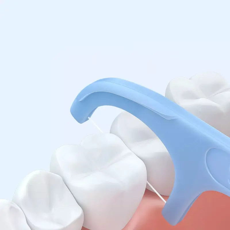Terbaik SOOCAS Dental Floss Benang Gigi Pembersih Plak Gigi 50 Pcs - D1 - Light Blue 2