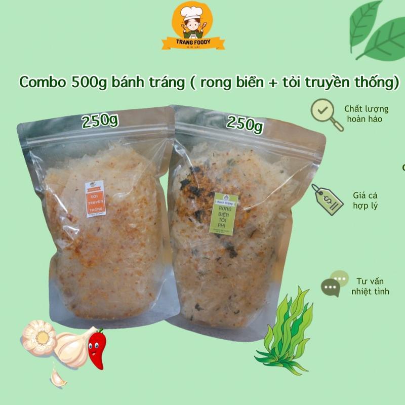  Combo 500g bánh tráng RONG BIỂN + TỎI PHI Snack Ăn Vặt Food Thức Ăn 