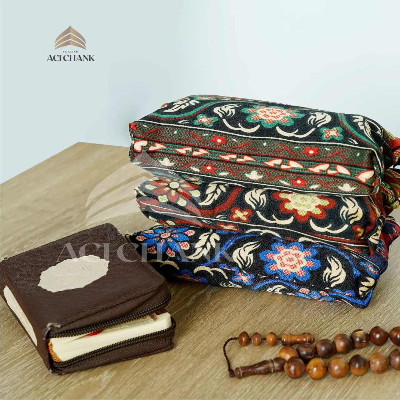 Etalase 10 pcs Sajadah Travel Premium Pouch Dompet Samping atau Tali Kancing Ukuran 50x105cm BISA COD