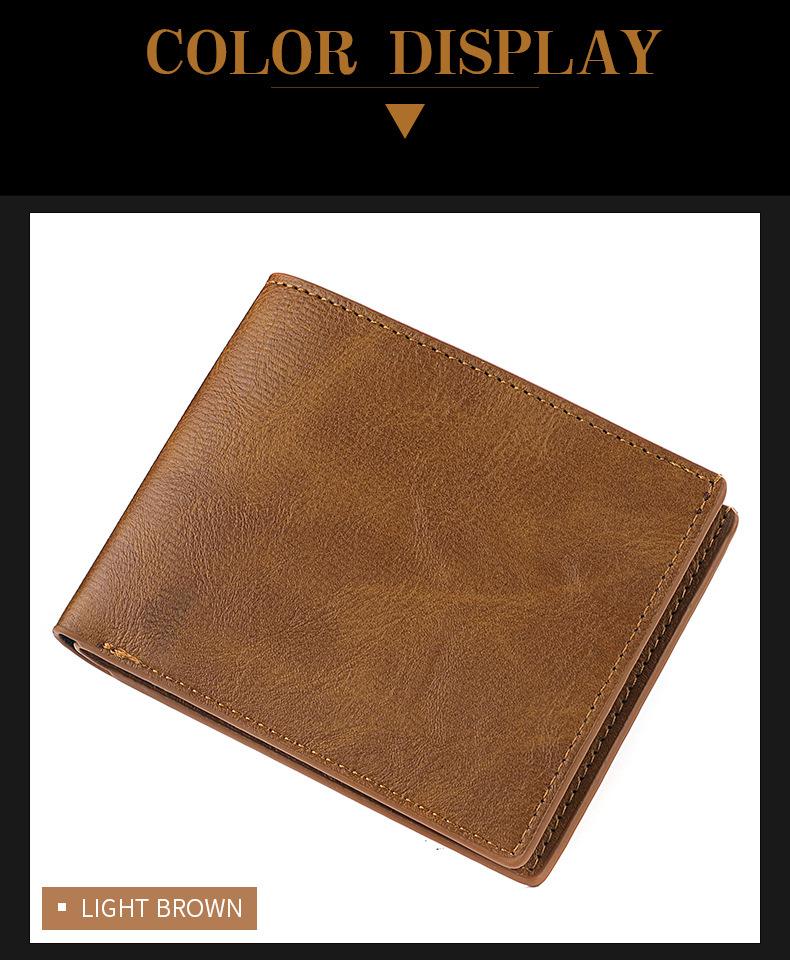 Product Introduction of Horizontal Wallet Wholesale Men's Short Wallet Men's Student Leather Wallet Retro Wallet No Logo Factory In Stock 14
