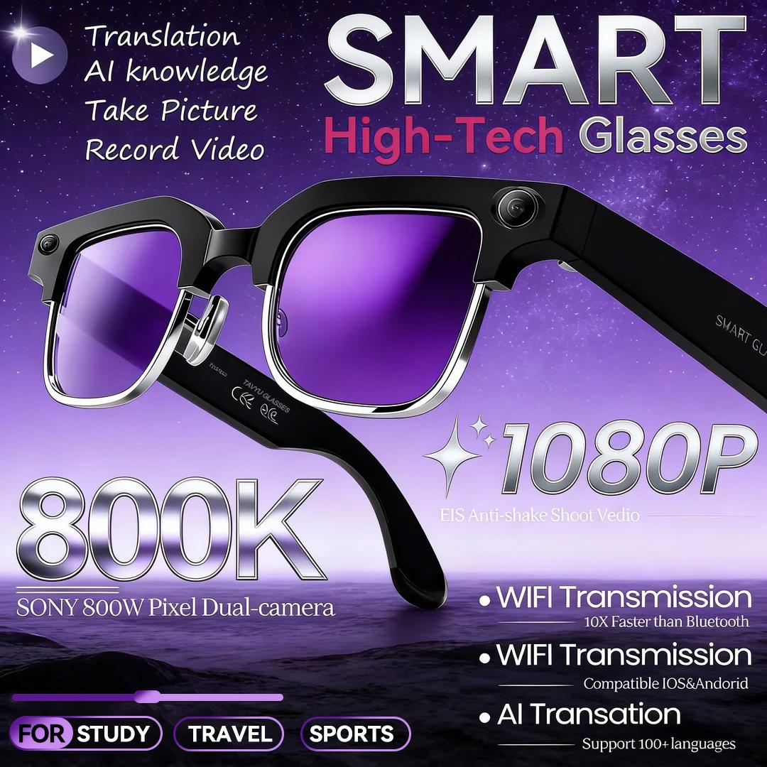 2026 New AI Translation Smart Glasses Call WIFI Transmission UV Protective Lenses 4GB Memory AI Chat Outdoor Sports Sunglasses - Image 4