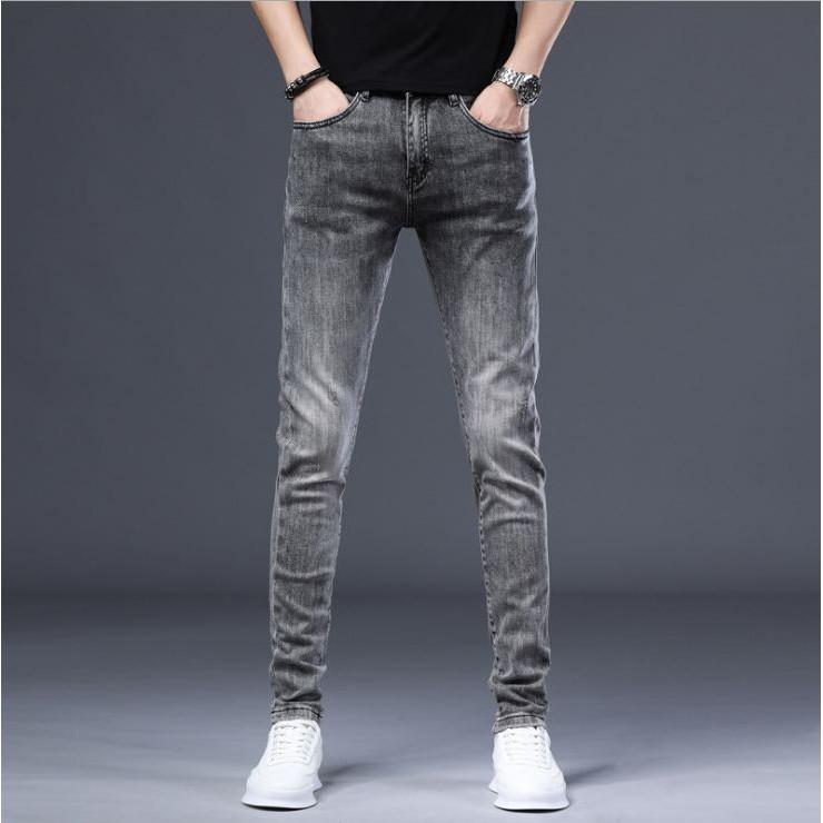 Quần Jean Nam Quần Bò Nam Trơn Co Giãn Dáng Skinny Hàng Thiết Kế quan bobig xxl khóa kéo 3