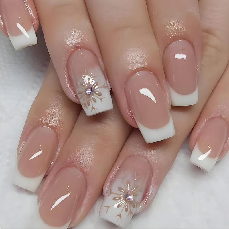 Cute Pink Sweet Princess Removable Handmade Wear Nail Art Y2K Vitality Girl Short Fake Nails Blush Bow Patch Nail 3