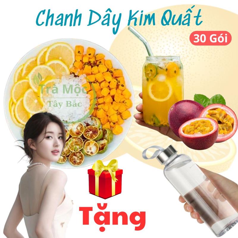  Hộp 30 gói Chanh Dây Cam Quất Tặng BÌNH CÁCH NHIỆT  - hỗ trợ đẹp da detox thanh nhiệt bổ sung vitamin C Thảo mộc tự nhiên Tây Bắc Sấy Thăng Hoa   Chanh Dây  Cam Vàng  Quất Xanh   nước chè trà tea 