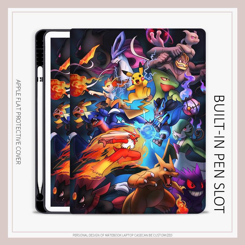 Vỏ Pikachu, Tương thích với iPad Pro11, 2022 / 2024, Pro12.9, Pro13, iPad Air4 / 5/6, 10.2 Gen7 / 8 / 9, mini6, 10.9 Gen10, Vỏ máy tính cá nhân kỹ thuật số 1