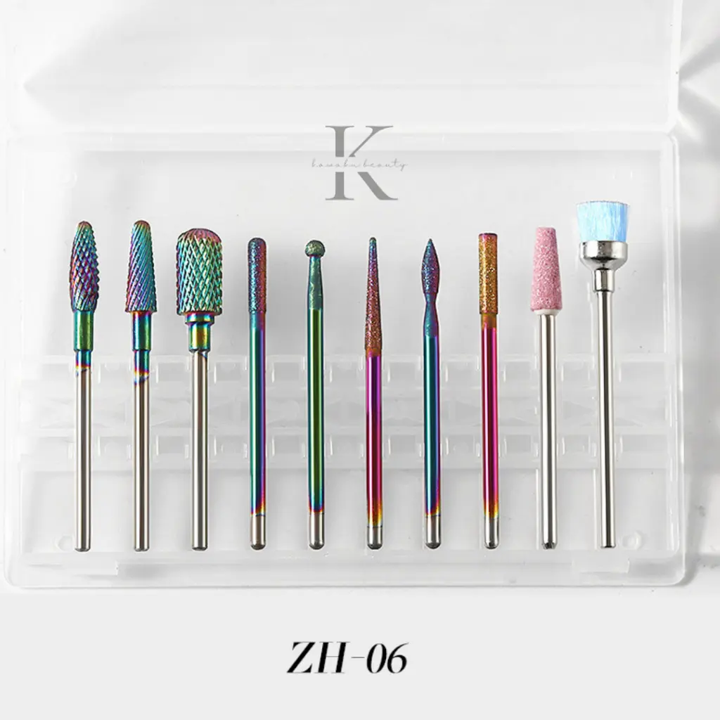 10pcs Mata Bor Kikir Nail Drill/ Nail Drill Bit Set Nail Files Electric Machine for Manicure