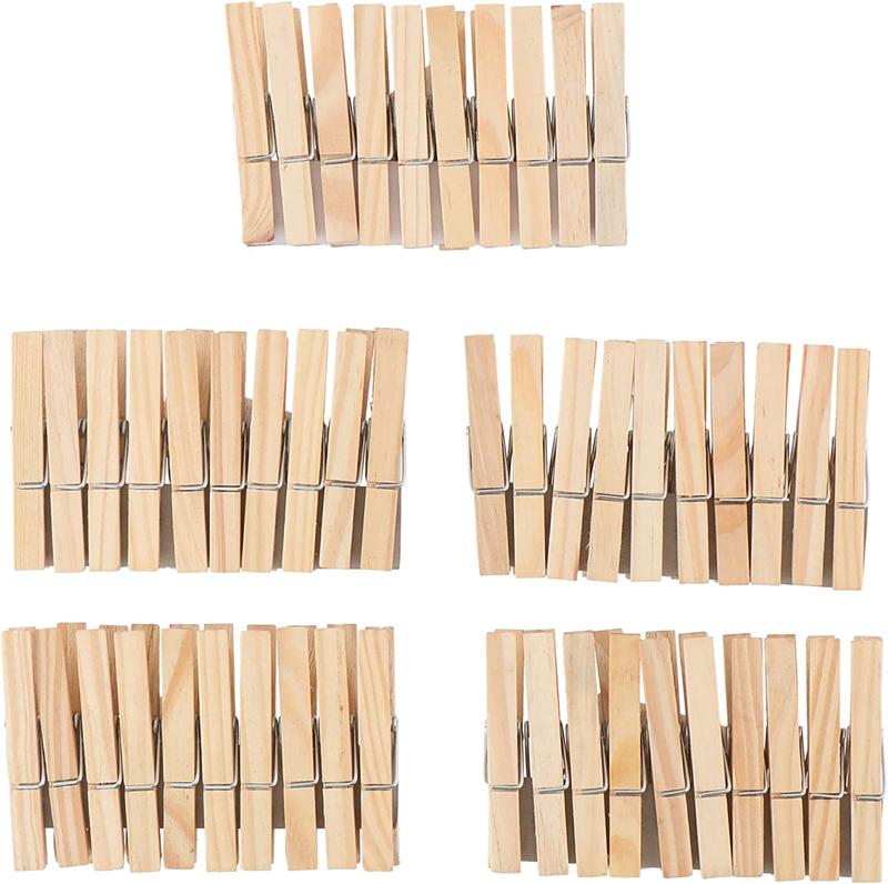 Pack of 100 Wooden Pegs Strong Clothes Pegs for Washing Lines Arts & Crafts Washing Pegs & Photo Hanging 1