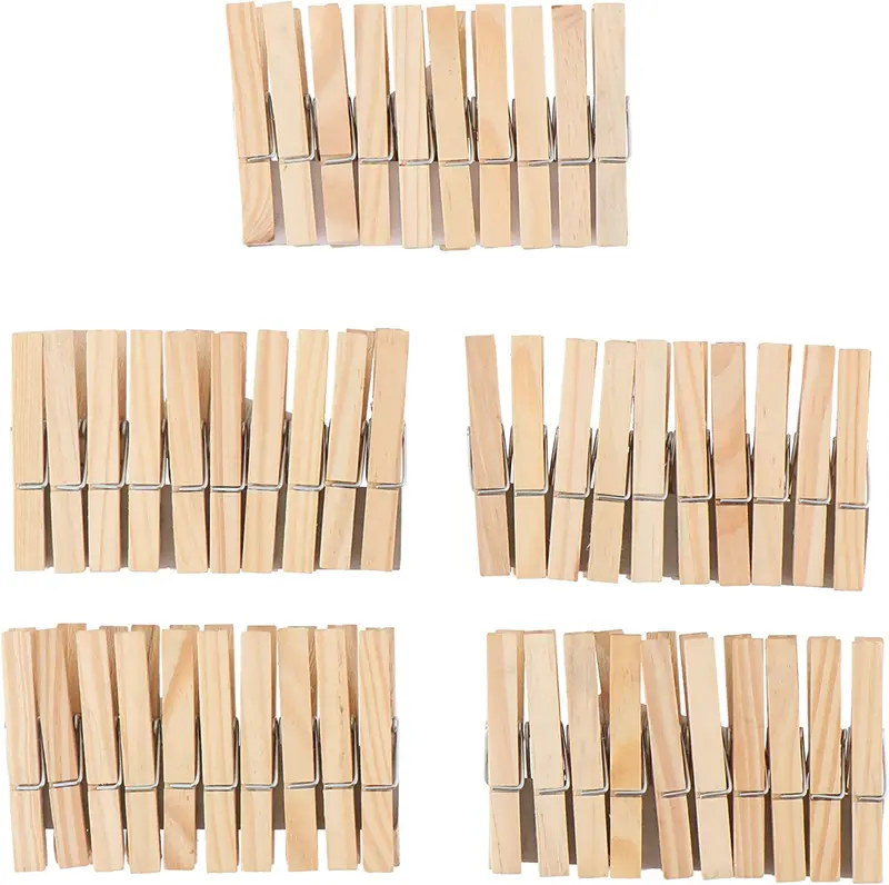 Pack of 100 Wooden Pegs Strong Clothes Pegs for Washing Lines Arts & Crafts Washing Pegs & Photo Hanging 1