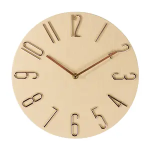 Jam Dinding Quartz Model Klasik warna coklat Diameter 30 cm Kayu Mesin Kayu Mesin Plastik