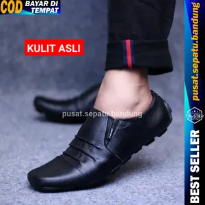 Sepatu ARARMOR Pria Slip On Keren Bahan Kulit Untuk Kerja Kantor Santai Warna Hitam Coklat Ukuran 38-43