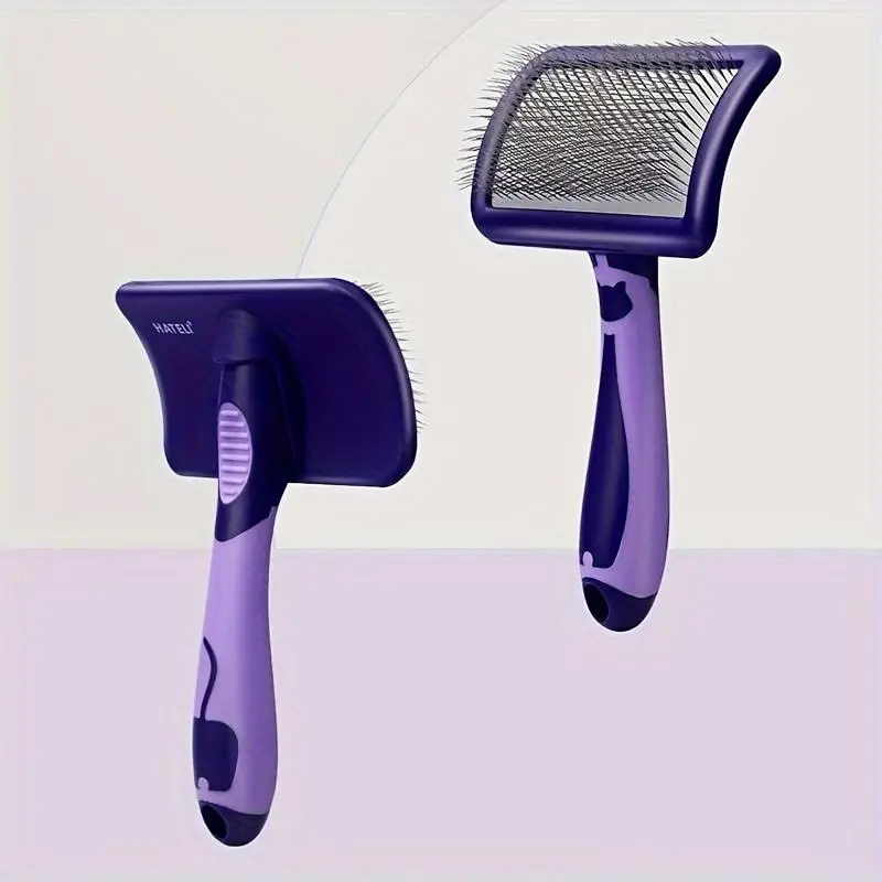 Pet Curved Face Needle Comb, Professional Pet Dog Brush, Soft Massage Grooming Dog Comb, Pet Grooming Tool, Dog & Cat Grooming Supplies