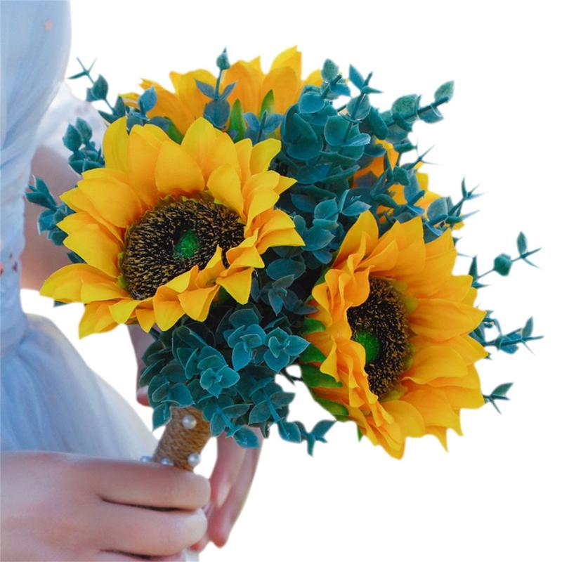 Product Introduction of Wedding Artificial Sunflower Bouquet Simulation Flower Ornaments Decoration for Wedding Flower Arrangement Decoration 49