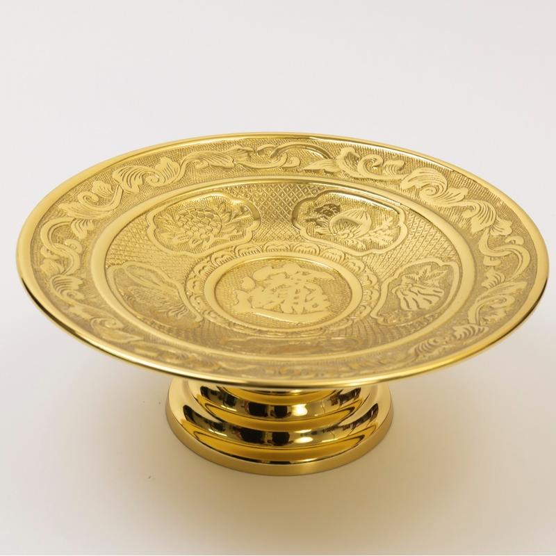 Dĩa Trái Cây Ngũ Qủa Cao 10,5cm x Rộng 26.5m Bằng Đồng Nguyên Chất dùng Trong Thờ Cúng Thương Hiệu Thuận Phát Bảo Hành 5 Năm