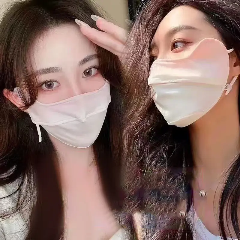 Mặt Nạ Lụa Lạnh Che Nắng Và Chống Nắng, Bảo Vệ Mắt, Chống Nắng, Thích Hợp Cho Mùa Hè, Chống Tia UV, Dành Cho Nữ, Che Nửa Mặt, [TTAA], Hàng Mới Về 2