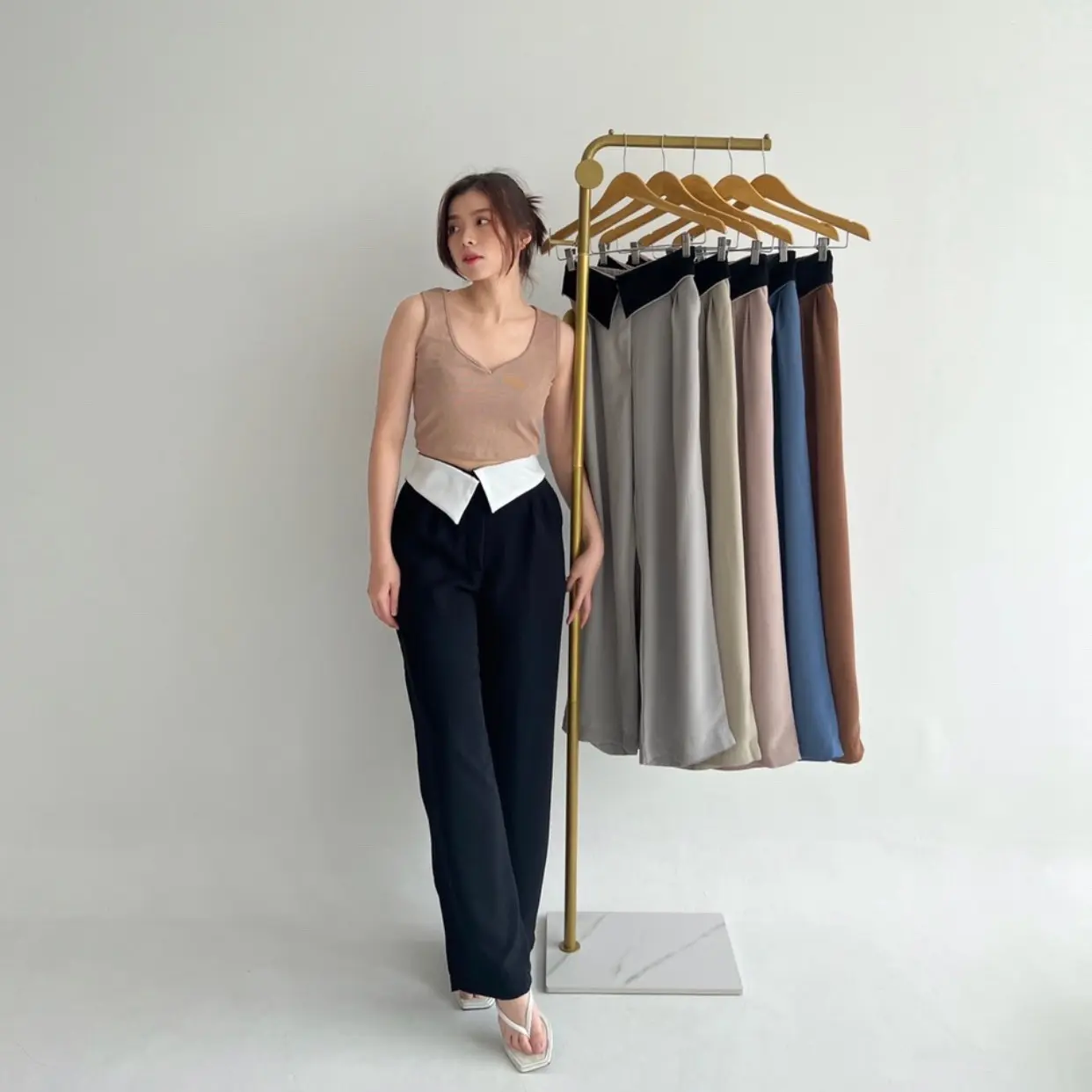 Fushimi Loose Pant premium quality Formal Celana Kulot Polyester Wanita