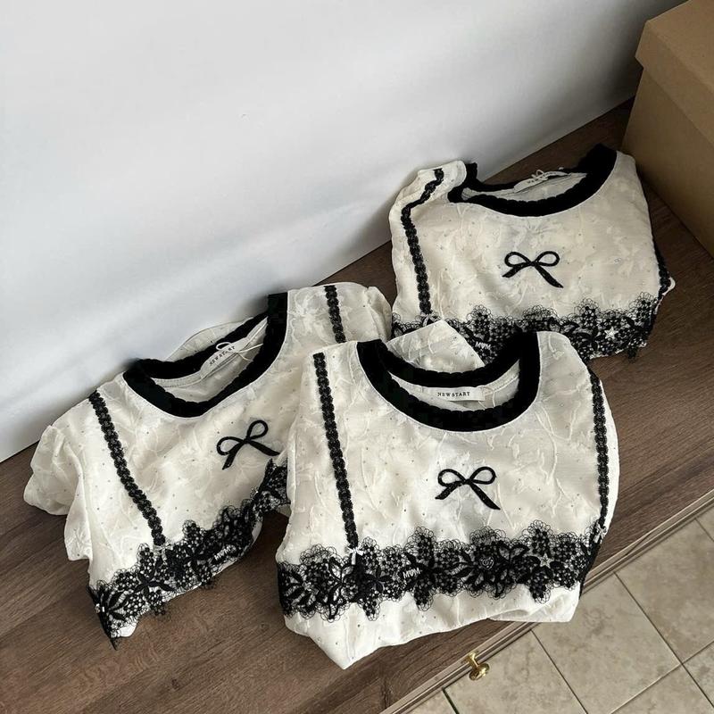 Product Introduction of Áo thun phối ren in nơ nổi bật 2