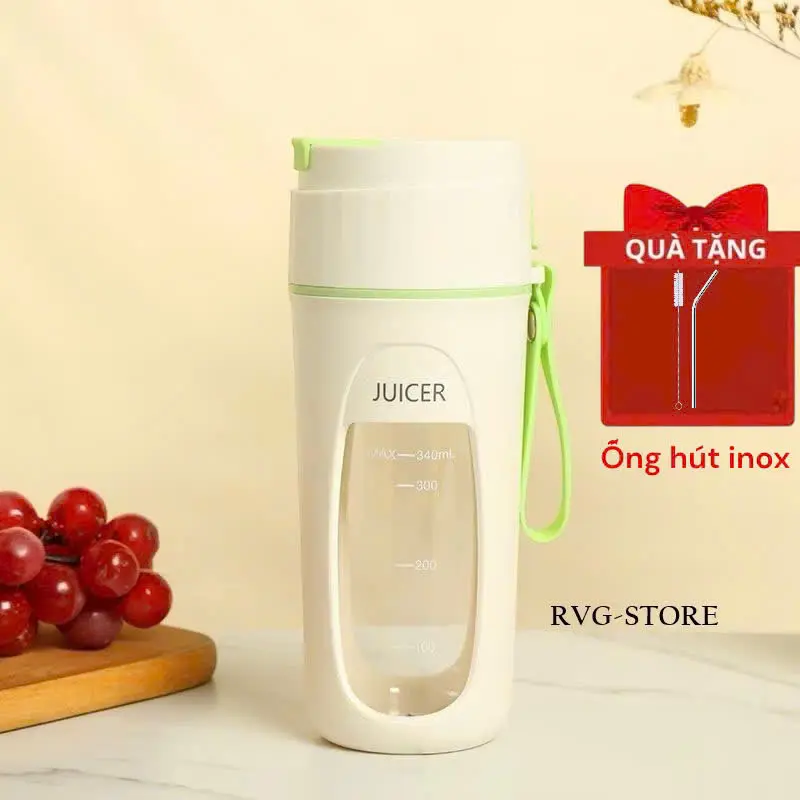 Máy Xay Sinh Tố Mini Cầm Tay Juicer Dung Tích 340ml, 10 Lưỡi dao inox 304 thép Không Rỉ, Tốc Độ Xoay 22000rpm/phút Mẫu mới.
