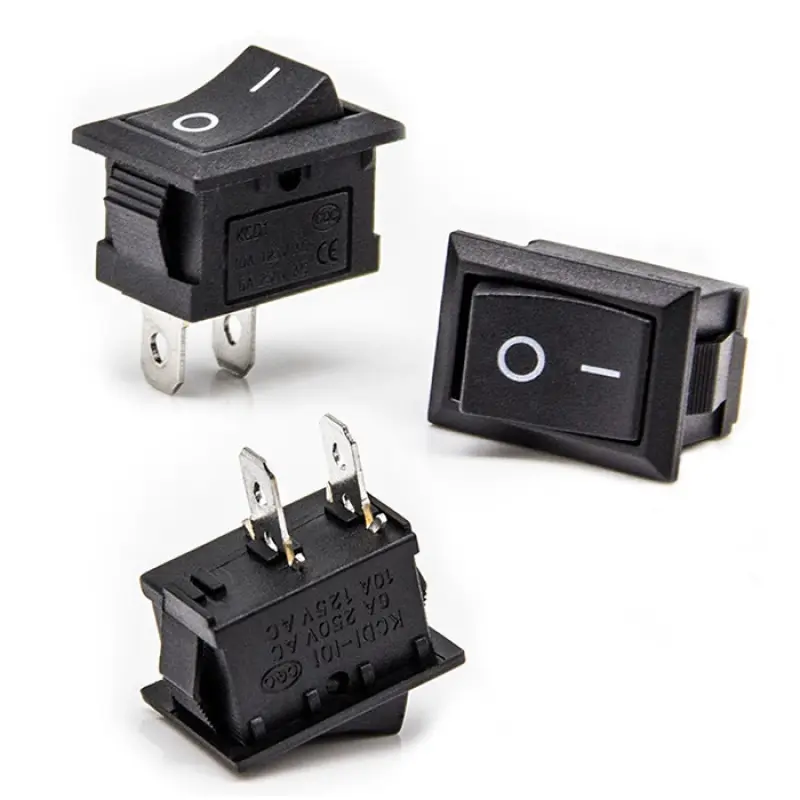 Công Tắc Bập Bênh KCD11 6A 125VAC 3A 250VAC 2 3 Chân , Công Tắc ON/OFF Đen 2