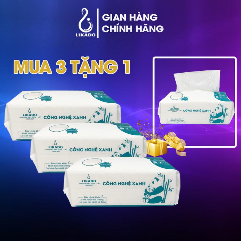   MUA 3 TẶNG 1  Combo 3 túi Khăn lau mặt dùng 1 lần likado túi rút 80 tờ Skincare 