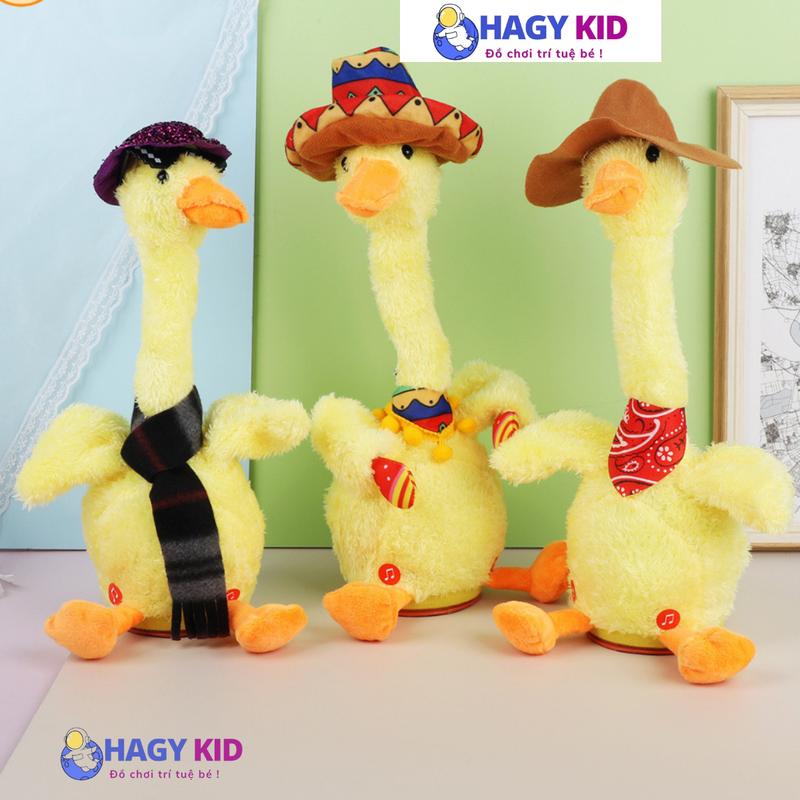 Đồ Chơi Vịt Bông Nhảy Múa Sạc Điện Tử Hagykid Biết Hát Nhại Giọng Nói Hottrend Quà Tặng Độc Lạ Vui Nhộn Bé Thích Thú Cho Bé
