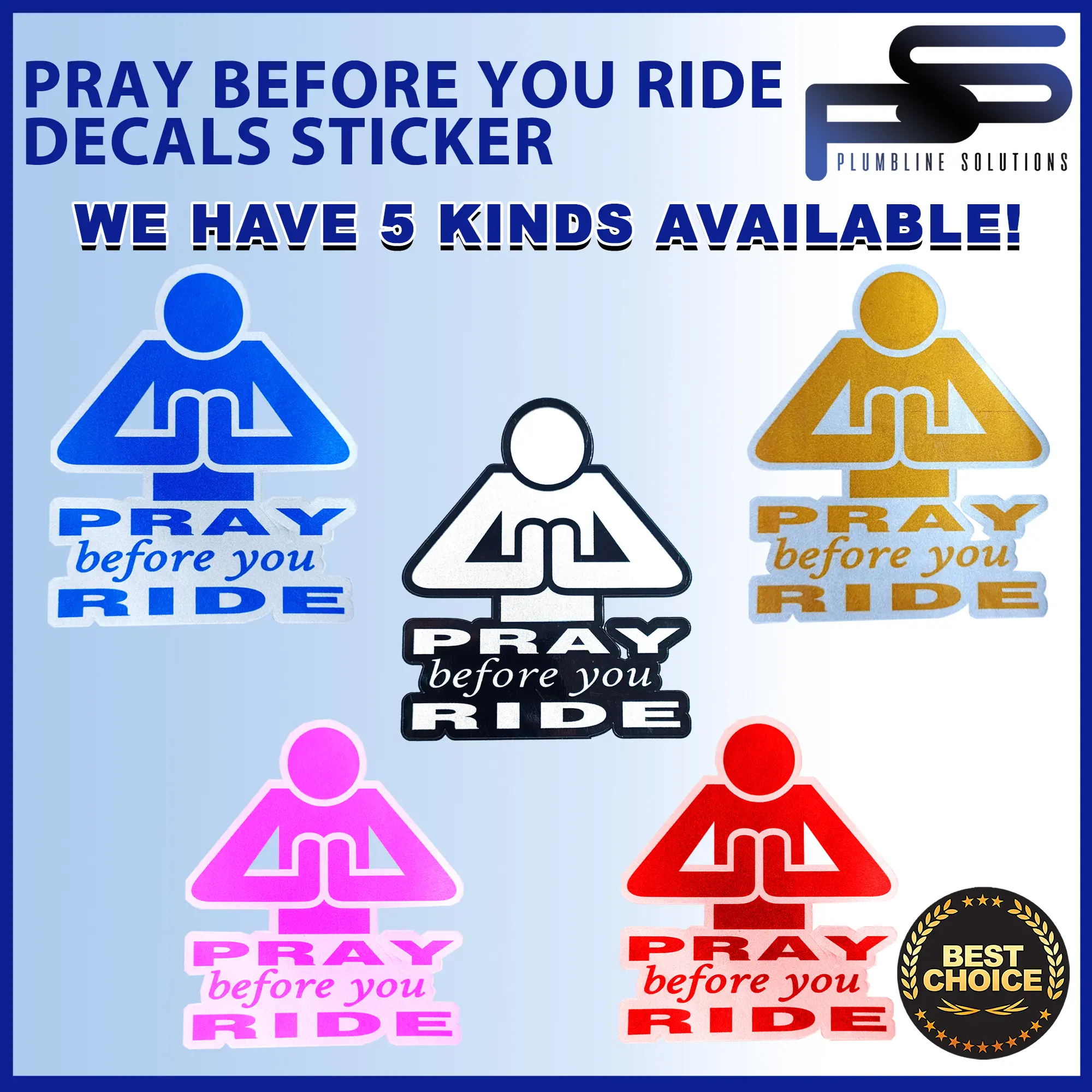 Pray Before You Ride PVC Sticker Pray Before you Ride Reflective Decals for Motorcycle Car ...