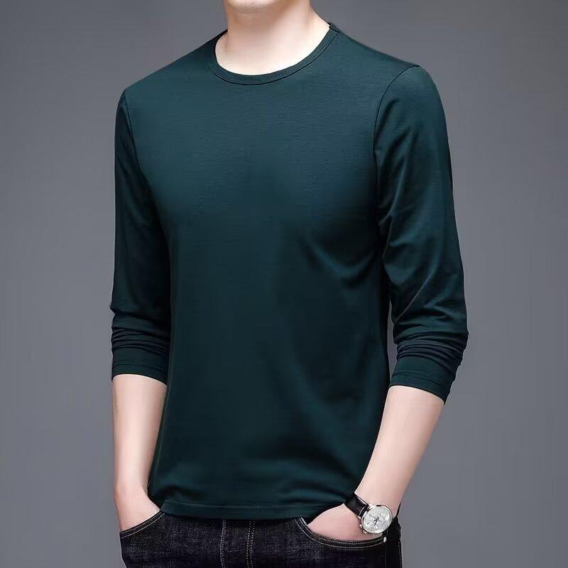 Product Introduction of T Shirt for Men Fashion Brand Ins Cotton Loose Long Sleeve Men's Top Clothing Coat round Neck Loose Pullover Autumn and Winter All-Matching National Fashion 20