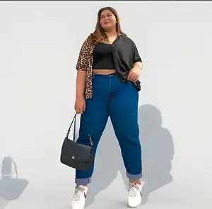 Jumbo Boyfriend Celana Wanita Big Size Celana Boyfriend Jumbo Wanita Highwaist Panjang Tebal Hitam nyaman Non Stretch Korean simple