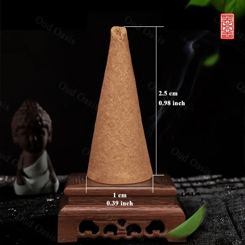 Agarwood Incense Cone, 1 Box 70g Natural Incense Cone, Tower Incense, Sandalwood, Jasmine, Rose, Osmanthus, Elegant Fragrance for Worshiping Buddha, Home Use, Scented 1
