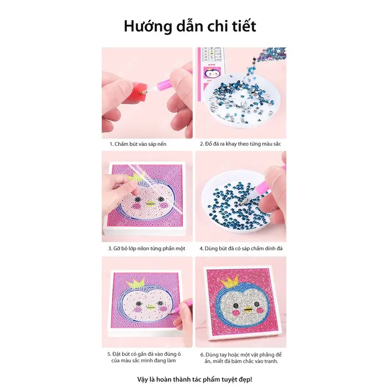 Tranh đính đá tự làm, tranh gắn đá 5D mini nhỏ 30x40cm tự hoàn thành DIY BTS theo yêu cầu Thêu Chữ Làm Đồ Handmade 2