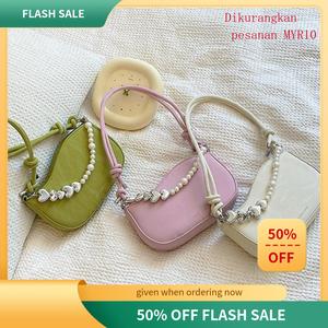 Beg Ketiak Rantai Mutiara, untuk Wanita, Beg Bahu Fesyen Warna Pastel Silang Niche, Beg Mewah Gaya Korea, Ketibaan Baru untuk Musim Bunga / Musim Panas 2025 crossbody bag Selempang Hati grab  bag  takde  tulang beaded  bags  tj  maxx bags of tiktok gift