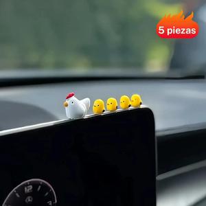 Adorno para auto de diseño de pollito, decoración para tablero de auto, accesorios decorativos para el interior del auto para consola central, retrovisor