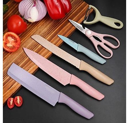 Bộ Dao 6 Món Lúa Mạch Hot Trend - Chất liệu thép không gỉ cao cấp, chống rỉ, chống xước, bền, dày