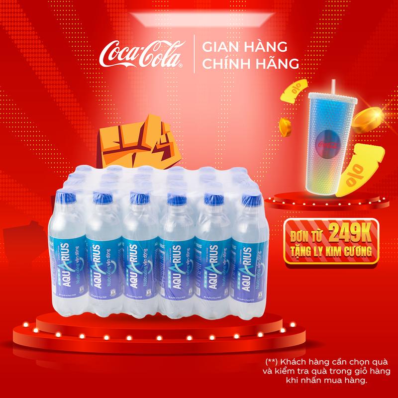 Lốc 24 Chai Nước Điện Giải Bù Khoáng Thể Thao Aquarius 390ml/Chai Sale 15.4 Coca-Cola Beverages VN