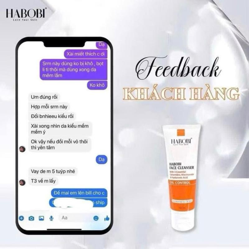 Sữa Rửa Mặt HABOBI Làm Sạch Da Mặt Lấy Đi Bụi Bẩn Dưỡng Trắng Da 100ml 5