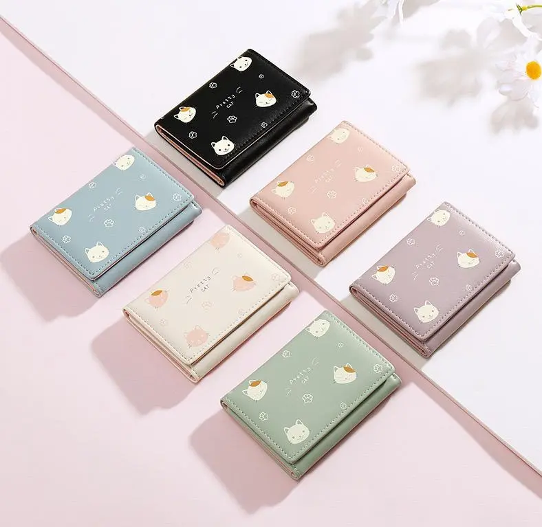 Dompet Wanita Korean Style Flower Button Clip Kualitas Premium