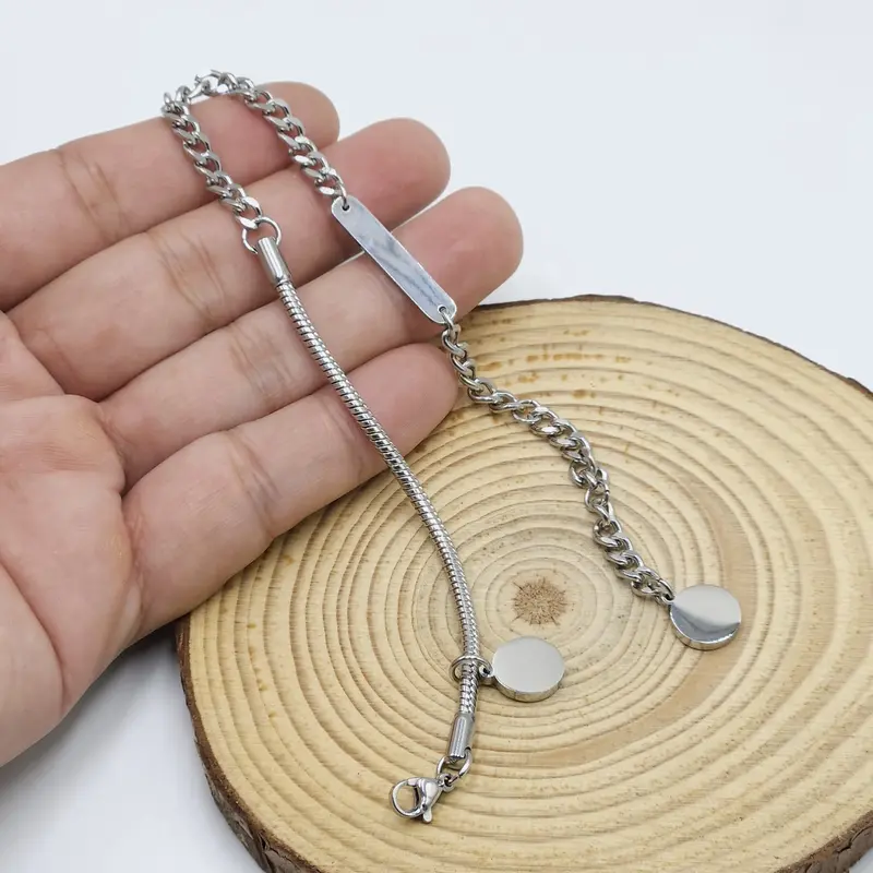 Lắc chân nam titan dây xích dây tròn cá tính lựa chọn dây đơn và dây đôi 3