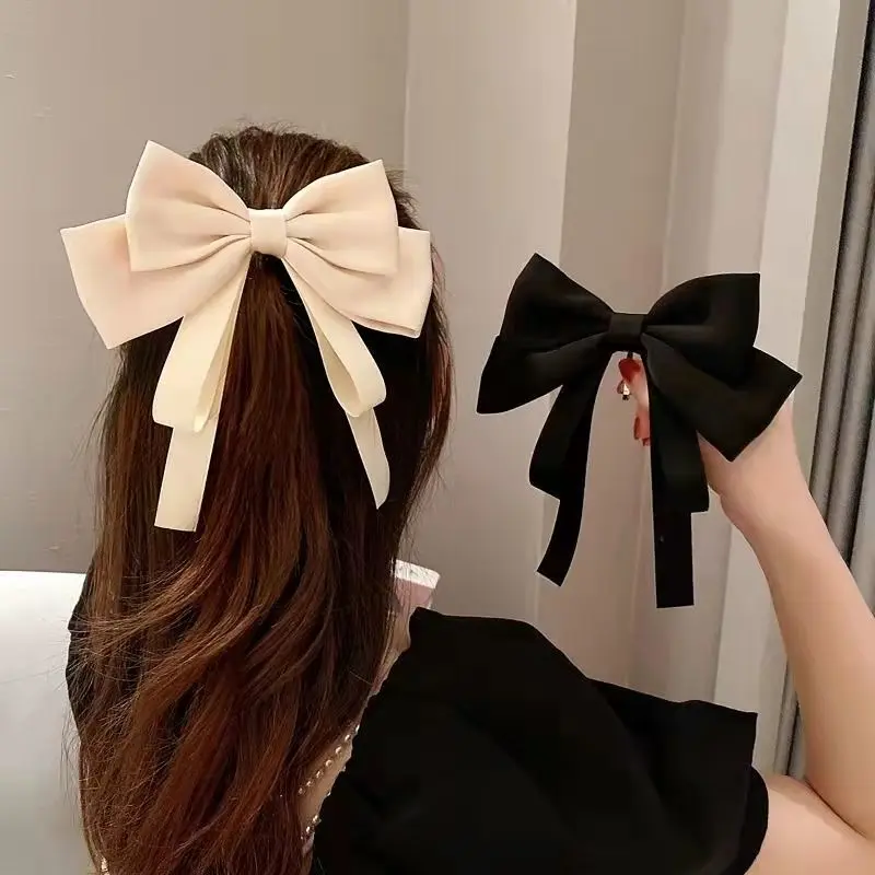 Ribbon Hair Clip Girls Fashion Korean Bow Hair Accessories Ponytail Hairpins for Women