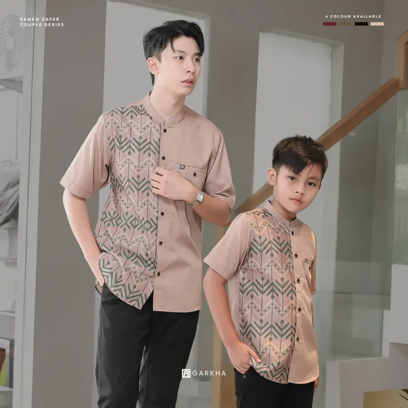 GARKHA Kemeja Koko Zafer Batik Couple Ayah Anak Lengan Pendek Premium Baju Muslim Sarimbit 0