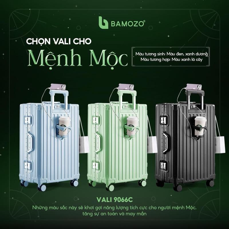  VALI KHUNG NHÔM kHOÁ XẬP 9066 BAMOZO CÓ USB 