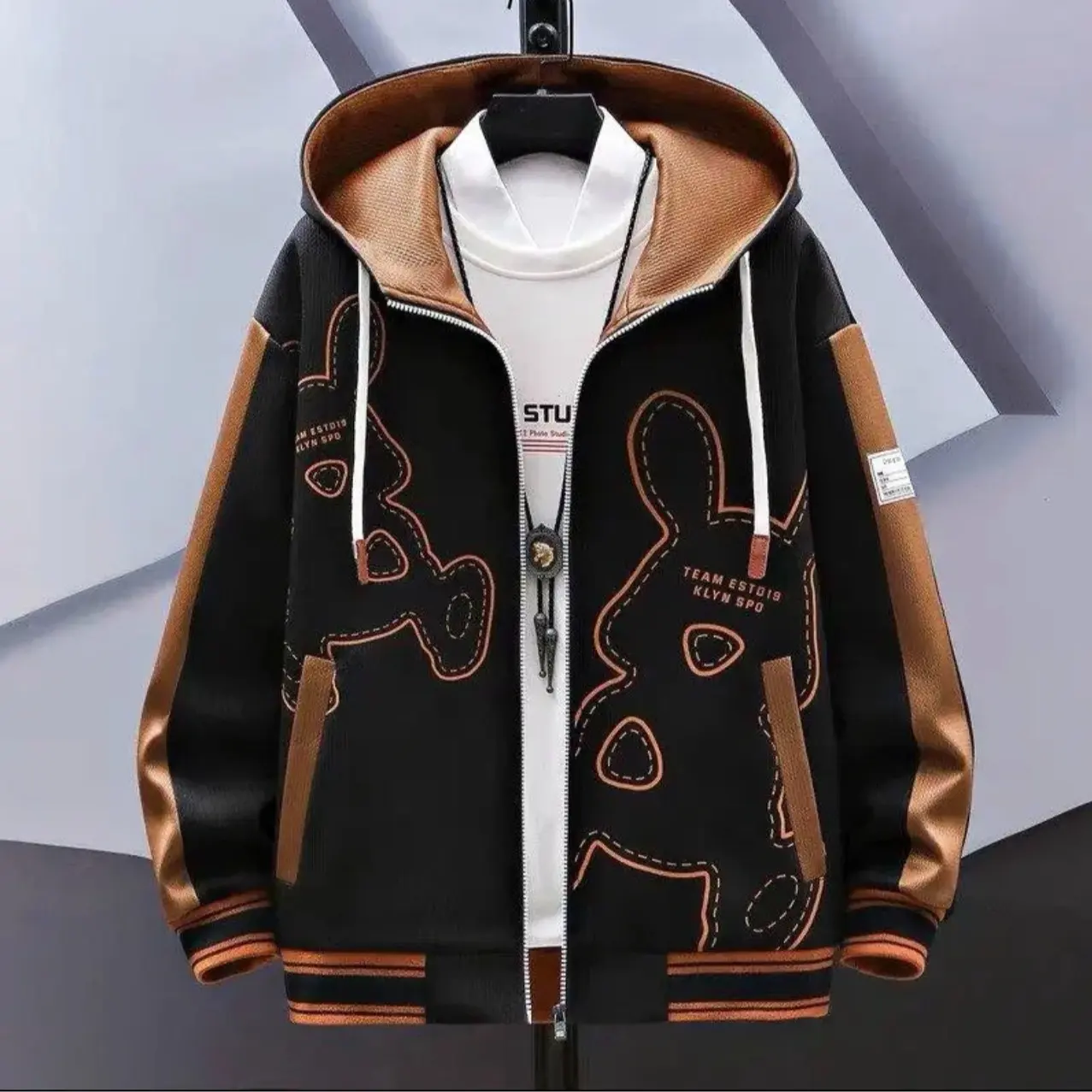 Áo Khoác Nỉ Nam Mẫu Mới Phong Cách Thu Đông Họa Tiết Đẹp , Cool Ngầu GIỮ Ấm Cơ Thể Benzen Store Jacket Menswear Kem Đen